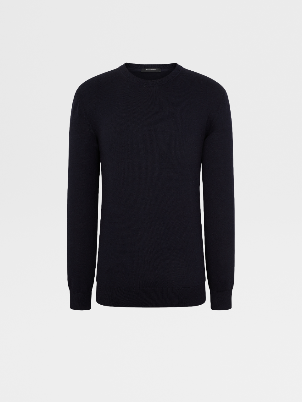 Navy Blue Baby Island Cotton and Cashmere Knit Crewneck